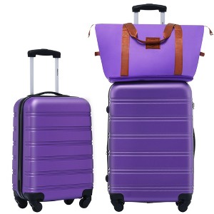 2/3 PCS Luggage Set, ABS Hardshell Expandable  Spinner Suitcase with Travel Bag and TSA Lock - ModernLuxe - 1 of 4