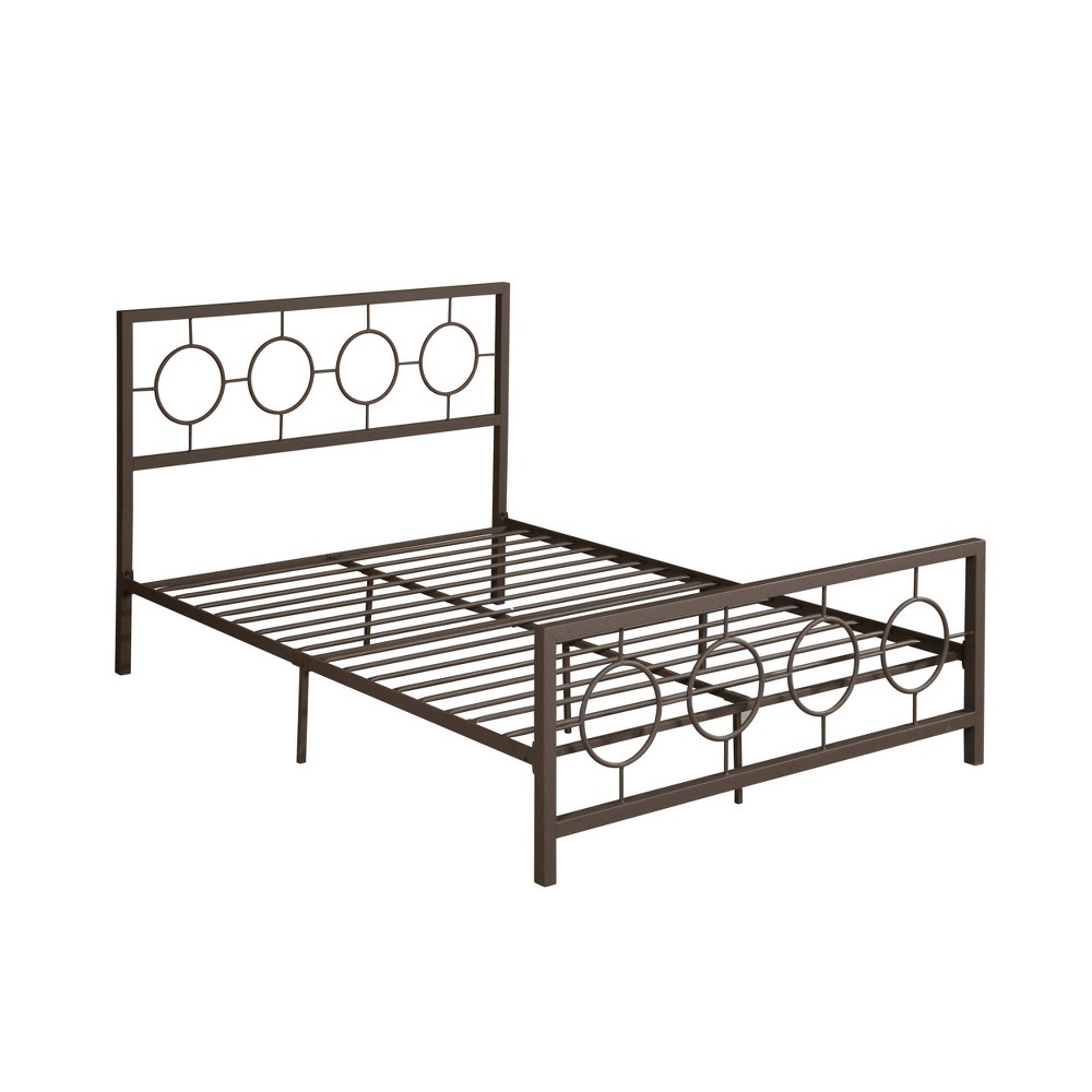 Photos - Bed Queen Francoise Modern Contemporary Iron Platform  Copper - Christopher