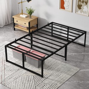 Garvee Twin/Full/Queen Metal Bed Frame - 14" Platform w/3-in-1 Steel Support, No Box Spring Needed, Easy Assembly, Black - 1 of 4