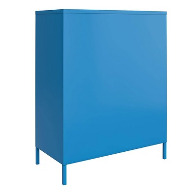 Bright Blue Metal Locker Style Storage Cabinet with Adjustable Shelving