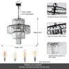 Modern Crystal Chandeliers Round Adjustable Ceiling Chandeliers Light Fixture 4-Tier K9 Crystal Pendant Lamp for Dining Room Living Room (19.7 Inch) - 4 of 4