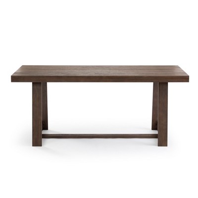 Walnut Wirebrush 72" Solid Wood Farmhouse Dining Table