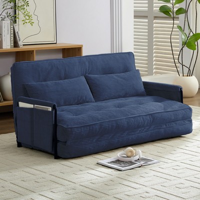 Muti-Functional Folding Loveseat Sofa Bed Floor Sofa Bed,Lazy Sofa with Pillows,6 Position Adjustable Backrest