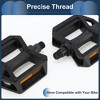 Unique Bargains Bicycle Pedals 9/16" Spindle Plastic for Road Mountain BMX MTB Bike Black - 4 of 4