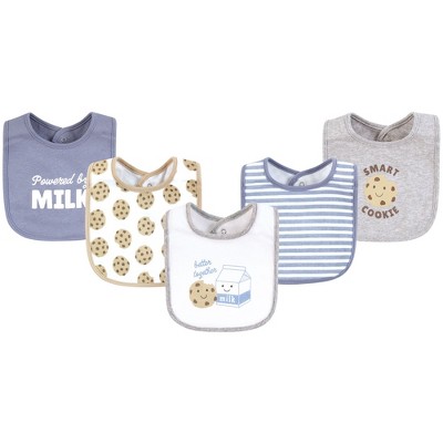Hudson Baby Cotton Bibs, Milk And Cookies Better Together, One Size