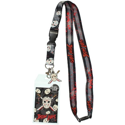 Friday The 13th Jason Lives ID Lanyard Badge Holder with 1.5 Rubber Pendant