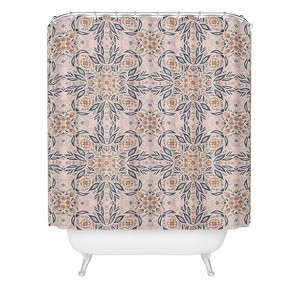 Pimlada Phuapradit Brigitte Shower Curtain Blue - Deny Designs: Floral Microfiber, Easy Care, 72"x69" - 1 of 4