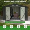 Tangkula 10' x 7.7' Outdoor Storage Shed w/ Base Floor 4 Vents Waterproof & Windproof - 3 of 4