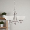 Sunset Lighting Alton 3-Light Chandelier, Faux Alabaster Glass Dimmable with Satin Nickel Finish - 2 of 3