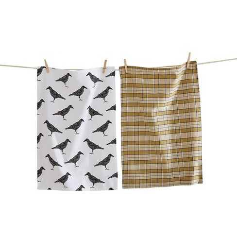 3pk Cotton Buffalo Check Dishtowels Green - Design Imports : Target