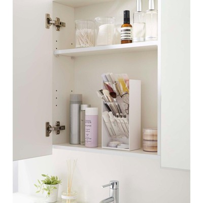 Yamazaki Home Sleek Black ABS Plastic Adjustable Makeup Organizer