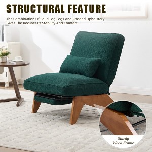 MOONMISS Comfortable Circle Velvet Adjustable Accent Chair and Footrest Set, Thick-Padded Lounge Chair For living room - 1 of 4