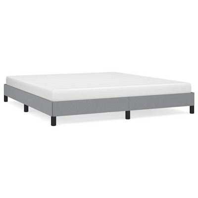 vidaXL California King Bed Frame, Fabric Upholstered Platform Bed Frame, Light Gray, No Mattress