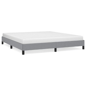 vidaXL California King Bed Frame, Fabric Upholstered Platform Bed Frame, Light Gray, No Mattress - 1 of 4