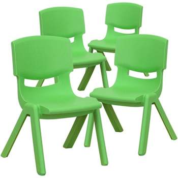 Flash Furniture 4 Pack Plastic Stackable School Chairs with 10.5" Seat Height