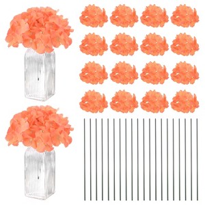 Unique Bargains Plastic Durable Realistic Reusable Silk Hydrangea Flowers with Stems for Home Decor/Wedding 9.84 In - 1 of 4