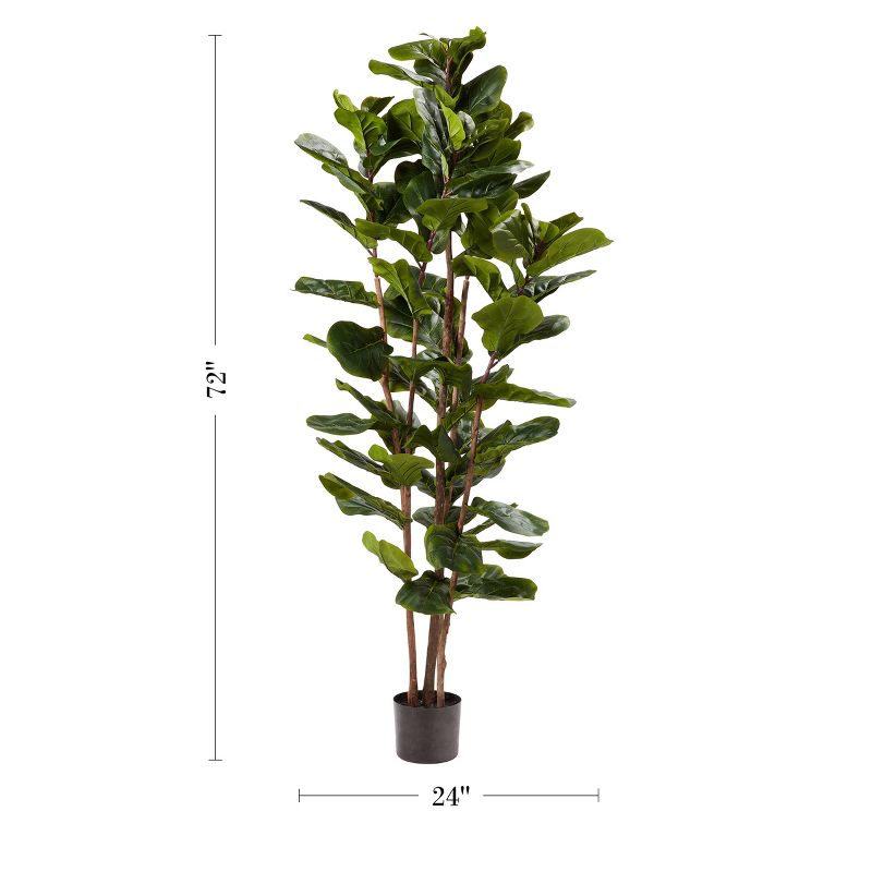 Nature Spring Artificial Fiddle Leaf Fig Tree - 6Ft Fake Plant with Pot and Natural Feel Leaves for Home or Office Decor, 3 of 11