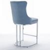 DOMETOUR 25" Counter Height Bar Stools Set of 2 Modern Velvet Upholstered Barstools with Button Back & Rivet Trim - 4 of 4