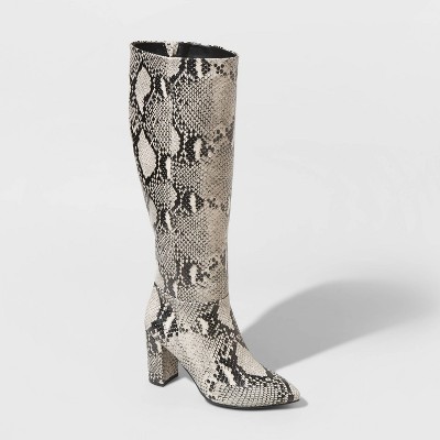 animal print long boots
