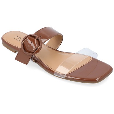 Journee Collection Womens Jeysha Slip On Slide Flat Sandals