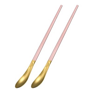 Unique Bargains Stainless Steel Reusable Long Handle Cocktail Coffee Stirring Spoon 2 Pcs - 1 of 3