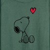 Women's - Peanuts - Valentine's Peanuts Snoopy Heart Lightweight French Terry Wide Neck Long Sleeve Shirt - 2 of 4