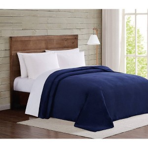 Truly Soft King Truly Soft Velvet Plush Blanket in Navy - 1 of 4