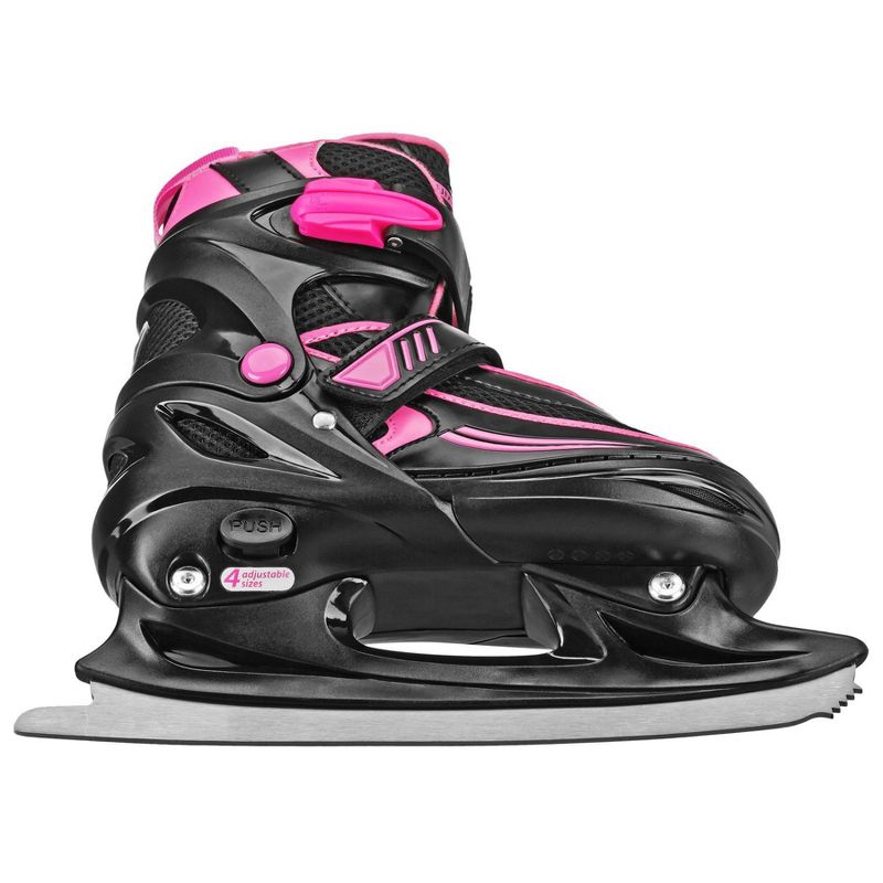 Lake Placid SUMMIT Adjustable Ice Skate - Black/Pink, 4 of 7