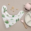 Sweet Jojo Designs Girl Fabric Baby Bibs Cactus Floral Pink Green and Grey 3pc - 2 of 4