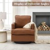 Hyleory Swivel Barrel Chair,31.9" W Modern Leather Accent Chairs Upholstered Comfy 360 Degree Swivel Club Sofa Chair for Nursery Living Room - 2 of 4