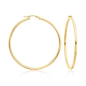 Ross-Simons Italian 2mm 14kt Yellow Gold Hoop Earrings - 1 of 3
