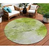 Artichoke Green And Lime Green Abstract Washable Indoor Outdoor Area Rug - 2 of 4