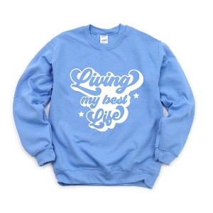 Simply Sage Market Women's Graphic Sweatshirt Retro Living My Best Life - 1 of 4
