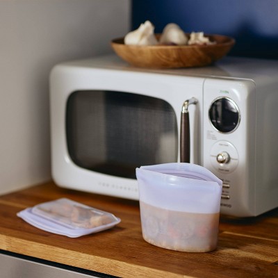 stasher Premium Silicone Reusable Food Storage Bowl - 1 Cup - Mystery Color(Clear/Blue): BPA-Free, Microwave-Safe, Heat-Resistant