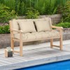 Aoodor 59" Tufted Porch Swing Cushions, Outdoor Swing Replacement Cushion 2-3 Seater with Backrest and 2 Pillows, Water and Fade Resistant - 3 of 4
