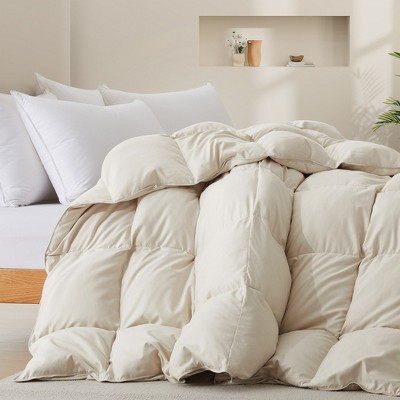 Cream Twin All-Season Goose Down Comforter Duvet Insert