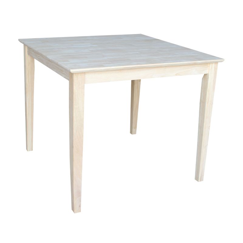 36" Square Solid Wood Table with Shaker Legs Unfinished - International Concepts, 1 of 7