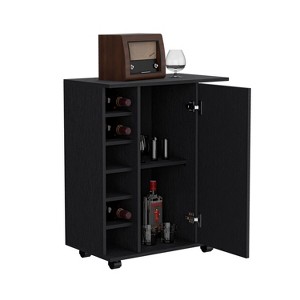 NicBex 2-Side Shelves Rolling Kitchen Island Cart with 1 Cabinet and 6 Bottle Rack,Kitchen Island on Wheels with Storage,Island Table for Kitchen - 1 of 3