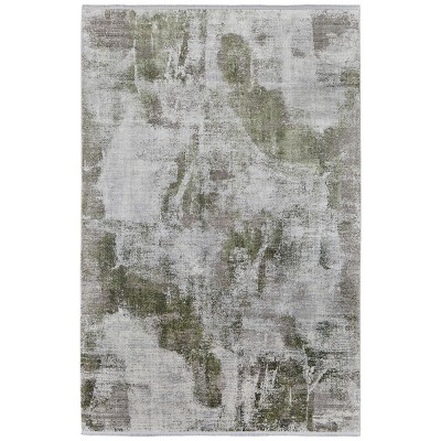 Cadiz Modern Ikat Gray/Green/Silver Area Rug