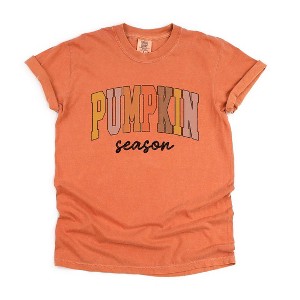 Simply Sage Market Women's Pumpkin Season Grunge Short Sleeve Garment Dyed Tee - 1 of 4
