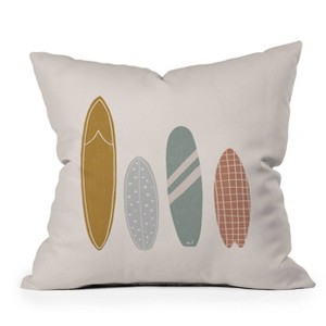 26"x26" Deny Designs Menina Lisboa Summer Cool Surfboards Square Outdoor Throw Pillow Yellow - 1 of 4