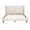 NicBex Queen Size Upholstered Bed Frame with Linen Wingback Headboard,Platform Bed Frame with LED Lights,No Box Spring Needed,Easy Assembly,Beige/Gray - 4 of 4