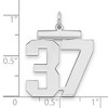 Black Bow Jewelry Sterling Silver, Athletic Collection, Large Polished Number 37 Pendant - 2 of 3