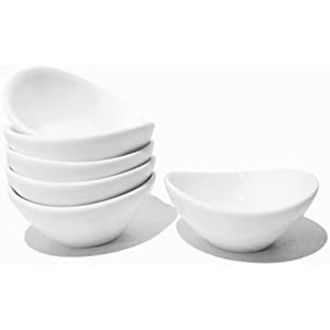 Aoibox White Porcelain Dipping Bowls Set for Soy Sauce, Ketchup, BBQ Sauce or Seasoning, Microwave and Dishwasher Safe, Set of 6 - 1 of 4