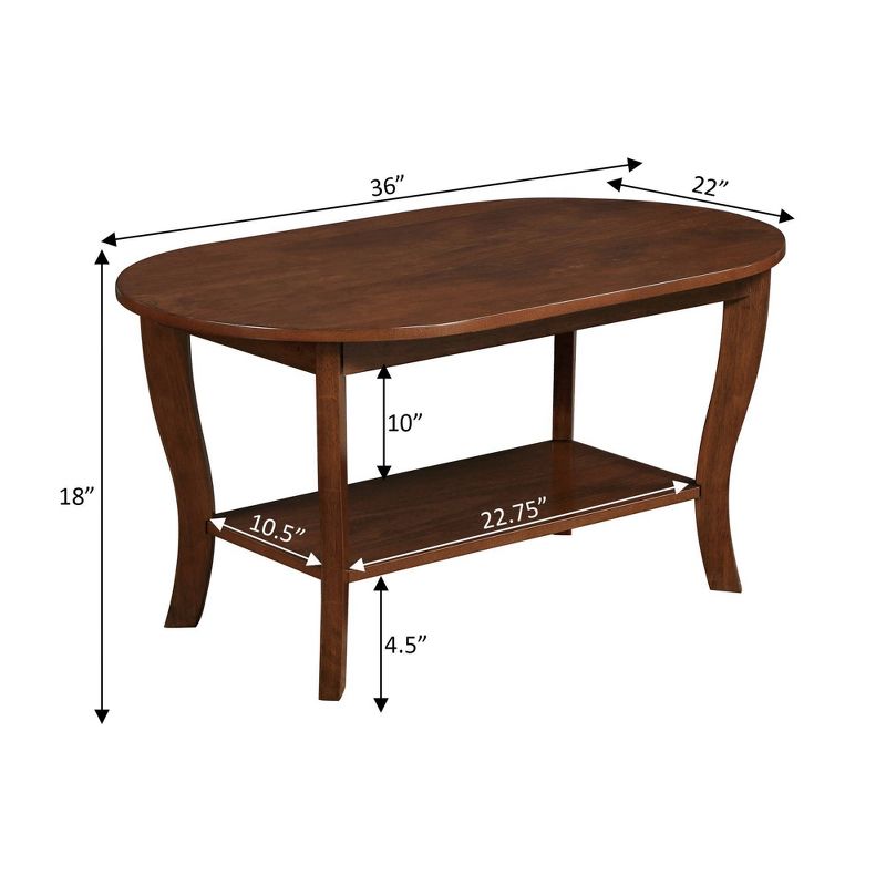 American Heritage Oval Coffee Table with Shelf -  Breighton Home, 4 of 6
