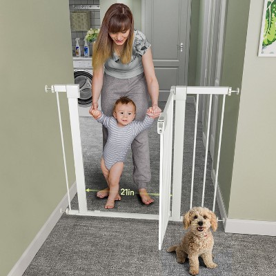 BabyBond 27-43 Inches Baby Gate for Stair and Doorway,with Extenders and Pressure/Hardware Mounting Kit, 30" Tall