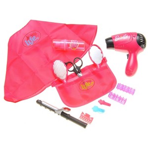 JuzToys Beauty Salon Set Toy Playset For Kids Pretend Play Makeup Sets,  Hair Dryer, Curling Iron, Mirror, Scissors, Hair Brush - 1 of 1