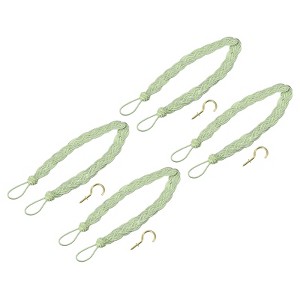 Unique Bargains Braided Drapery Holdback Holder Decorative Rope Tie Back with Metal Hooks - 1 of 4