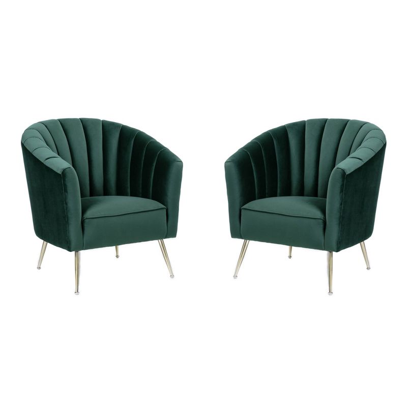 Set of 2 Rosemont Velvet Accent Chairs - Manhattan Comfort, 1 of 10