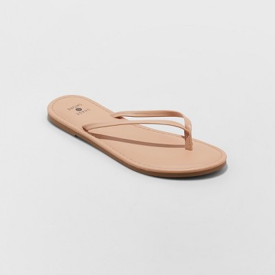 tan flip flops womens